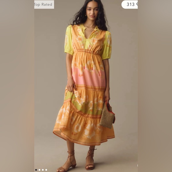 FARM Rio Dresses & Skirts - NWT Farm Rio x Anthropologie Short-Sleeve Tiered Midi Dress